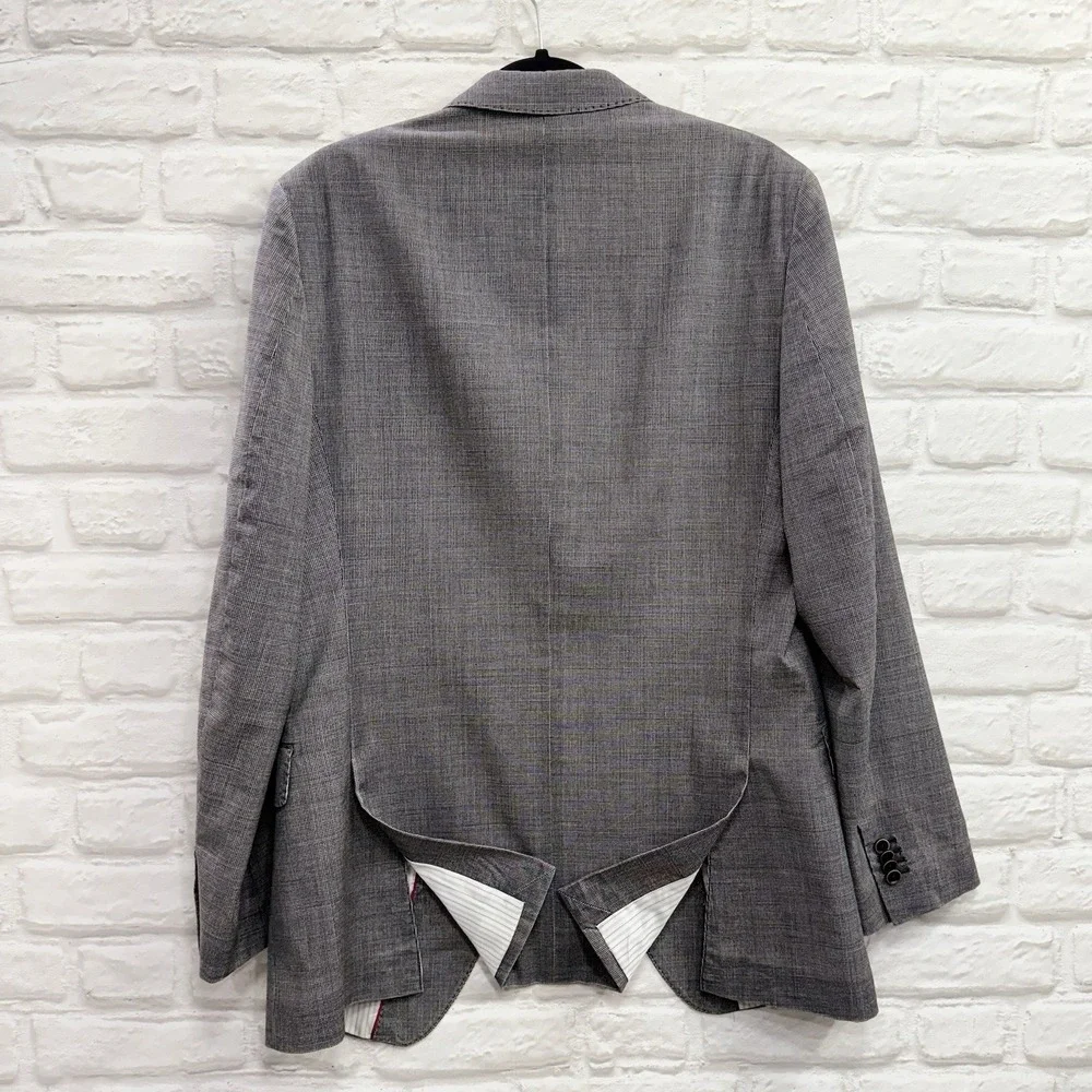 Vtg Banana Republic Heritage 100% Wool Sport Coat Blazer Textured Gray 40L Retro